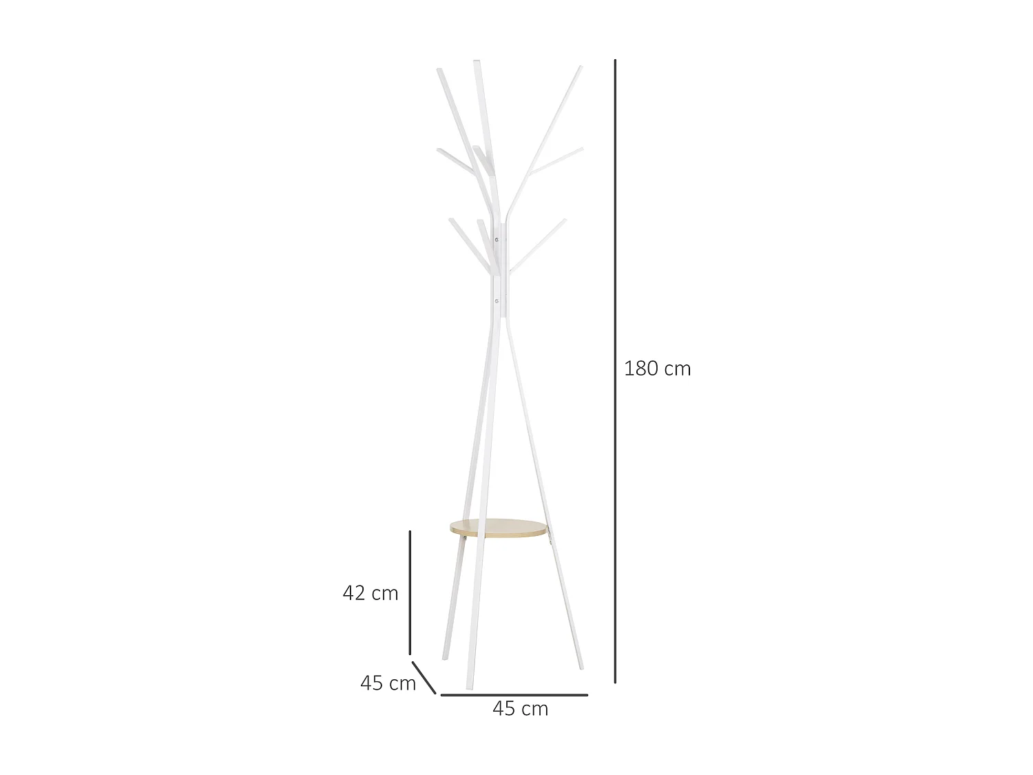 Perchero de pie metálico blanco 45x45x180 cm HOMCOM