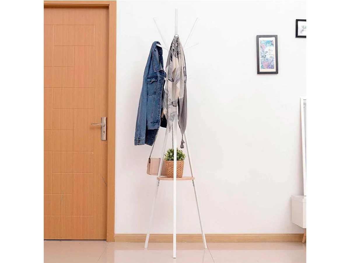 Perchero de pie metálico blanco 45x45x180 cm HOMCOM