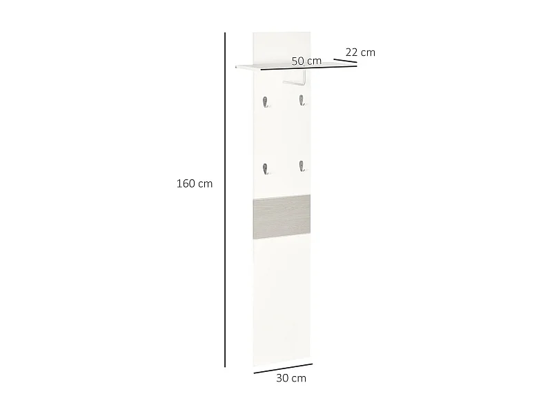 Perchero de pared blanco 50x23.5x60 cm HOMCOM