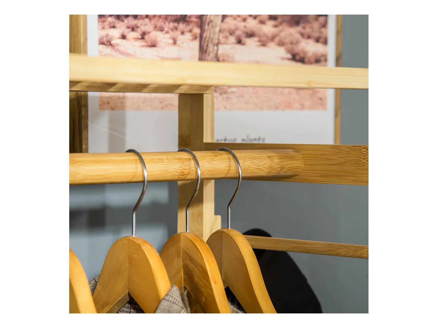 Perchero burro madera natural 90x30x155 cm HOMCOM