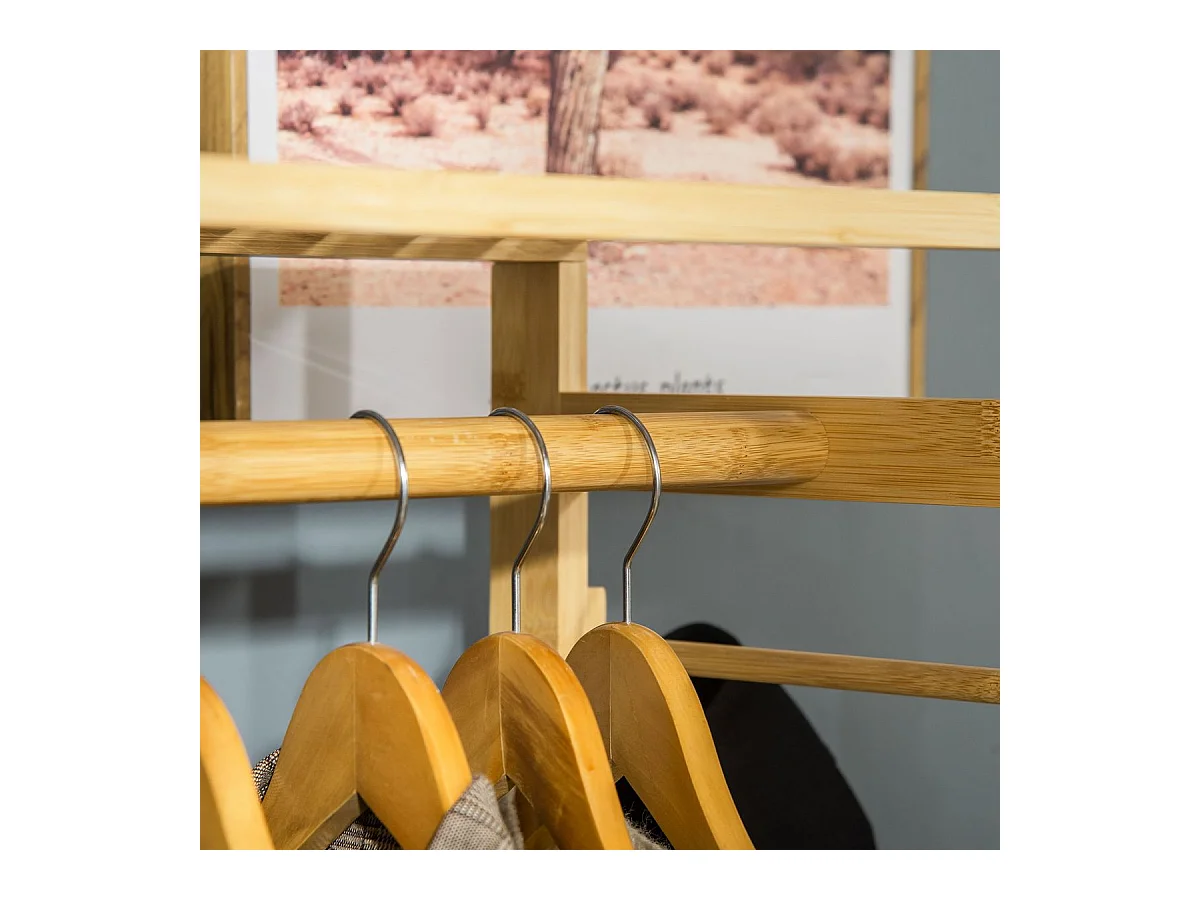 Perchero burro madera natural 90x30x155 cm HOMCOM