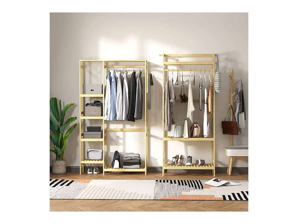 Perchero burro madera natural 90x30x155 cm HOMCOM