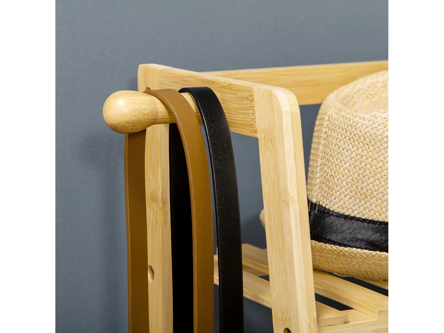 Perchero de pie madera natural 114x40x139 cm HOMCOM