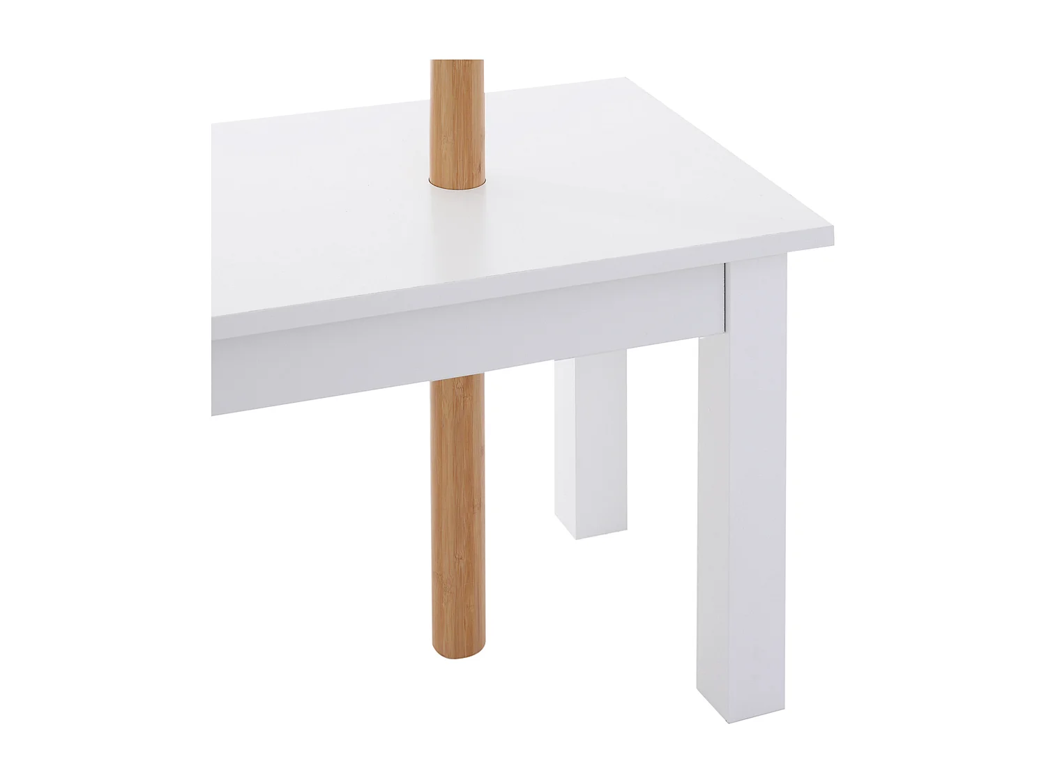 Perchero de pie con banco blanco y madera natural 80x30x180 cm HOMCOM