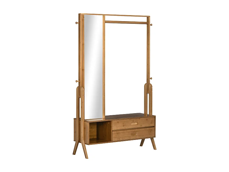 Perchero con cajones marrón 113x33x169.5 cm HOMCOM