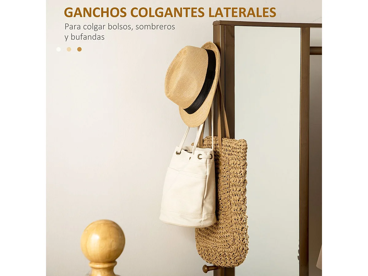 Perchero con cajones marrón 113x33x169.5 cm HOMCOM