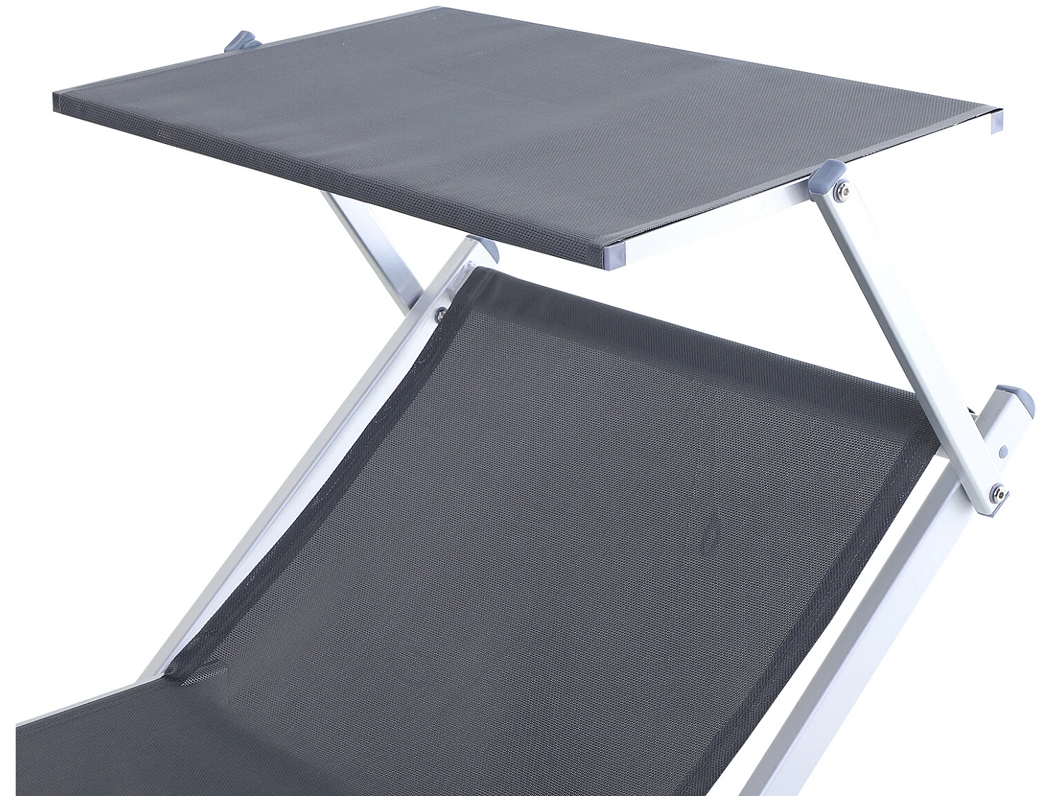 Tumbona con toldo gris 169x72x70 cm Outsunny