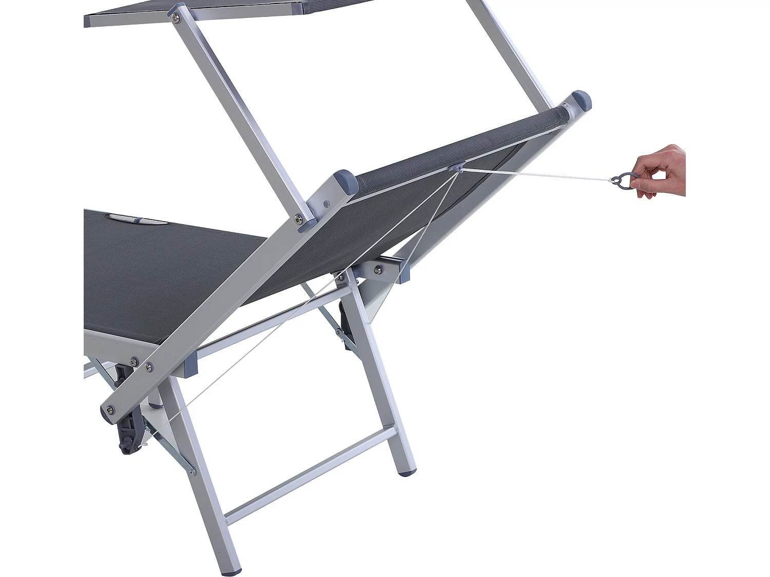 Tumbona con toldo gris 169x72x70 cm Outsunny