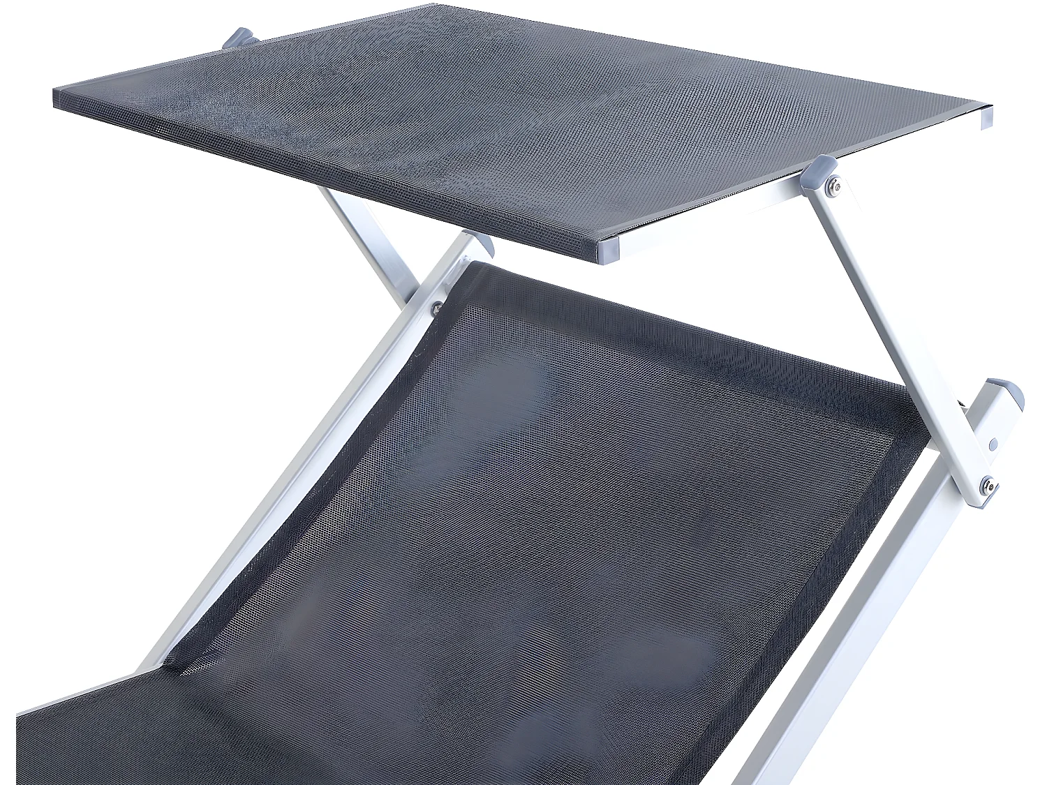 Tumbona con toldo gris 169x72x70 cm Outsunny