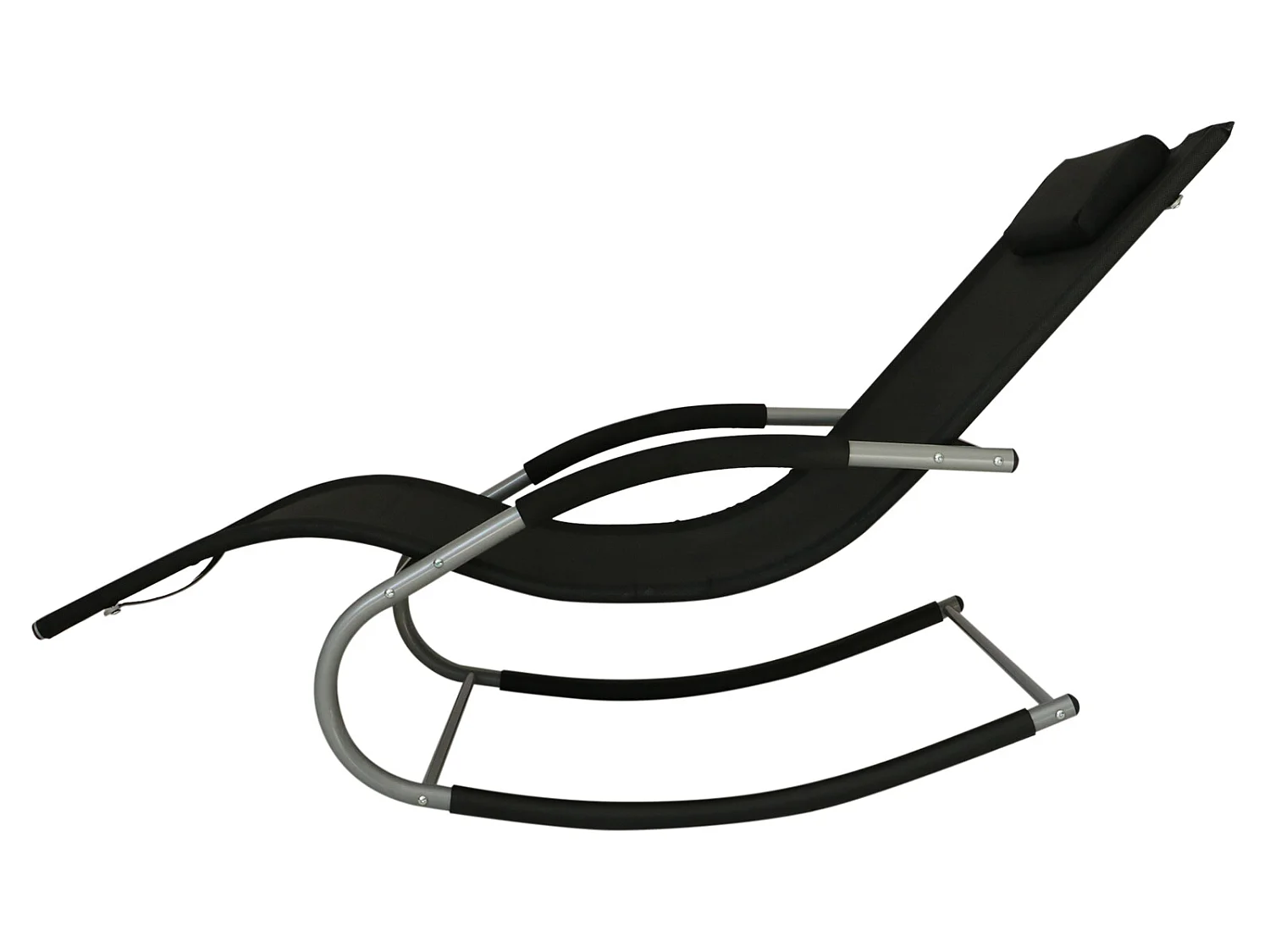 Tumbona mecedora negro 63x144x84 cm Outsunny