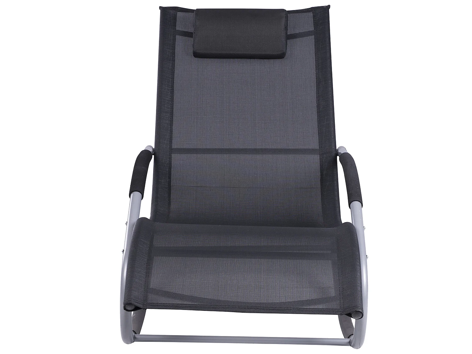 Tumbona mecedora negro 63x144x84 cm Outsunny