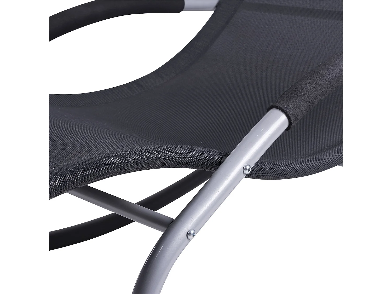 Tumbona mecedora negro 63x144x84 cm Outsunny