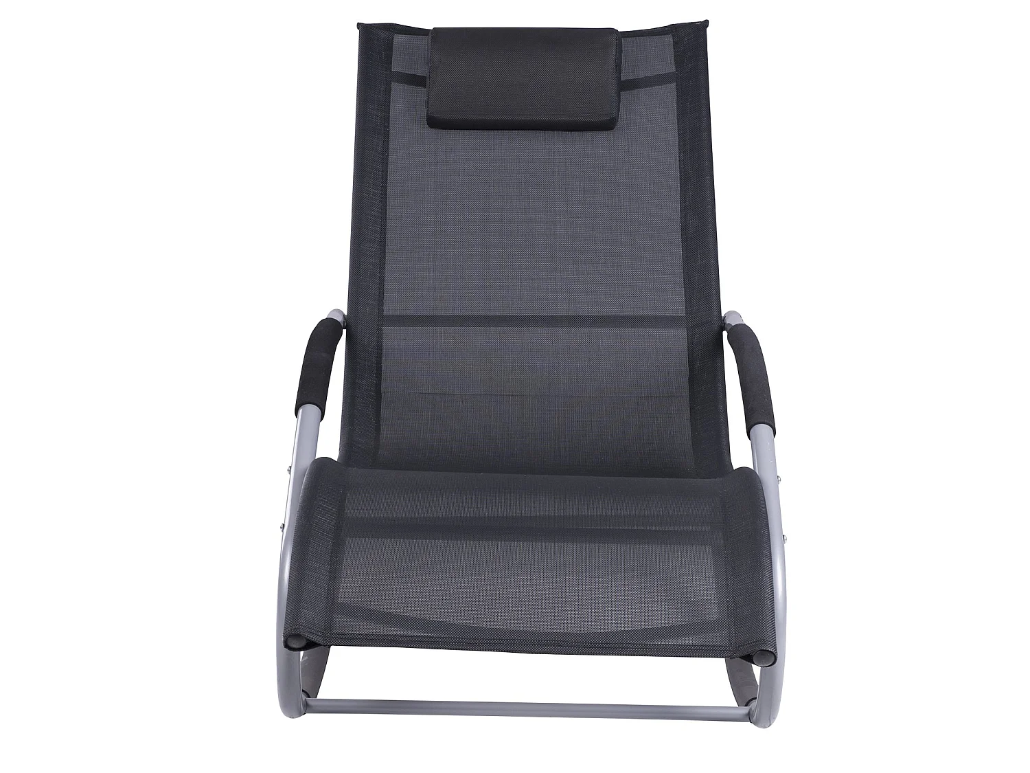 Tumbona mecedora negro 63x144x84 cm Outsunny