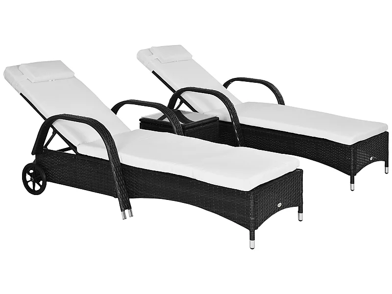 Conjuntos de muebles de jardín negro 200x73x103cm Outsunny