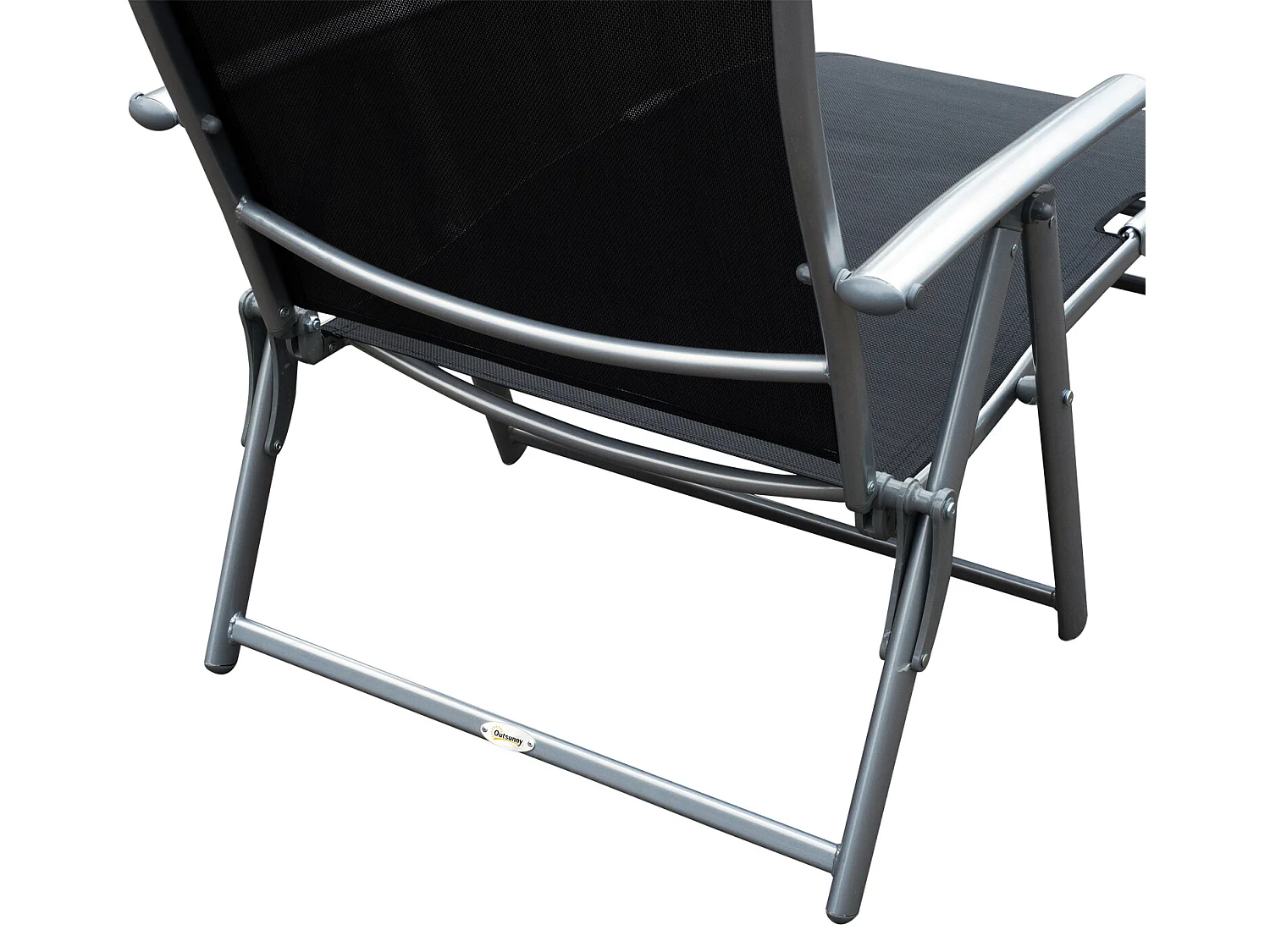Tumbona plegable negro 137x63.5x100.5 cm Outsunny