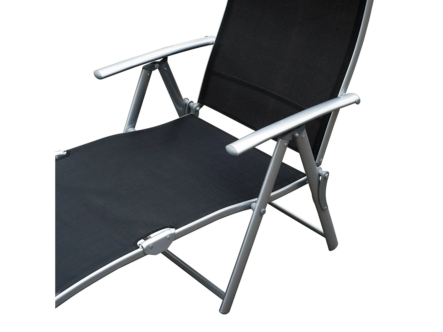 Tumbona plegable negro 137x63.5x100.5 cm Outsunny