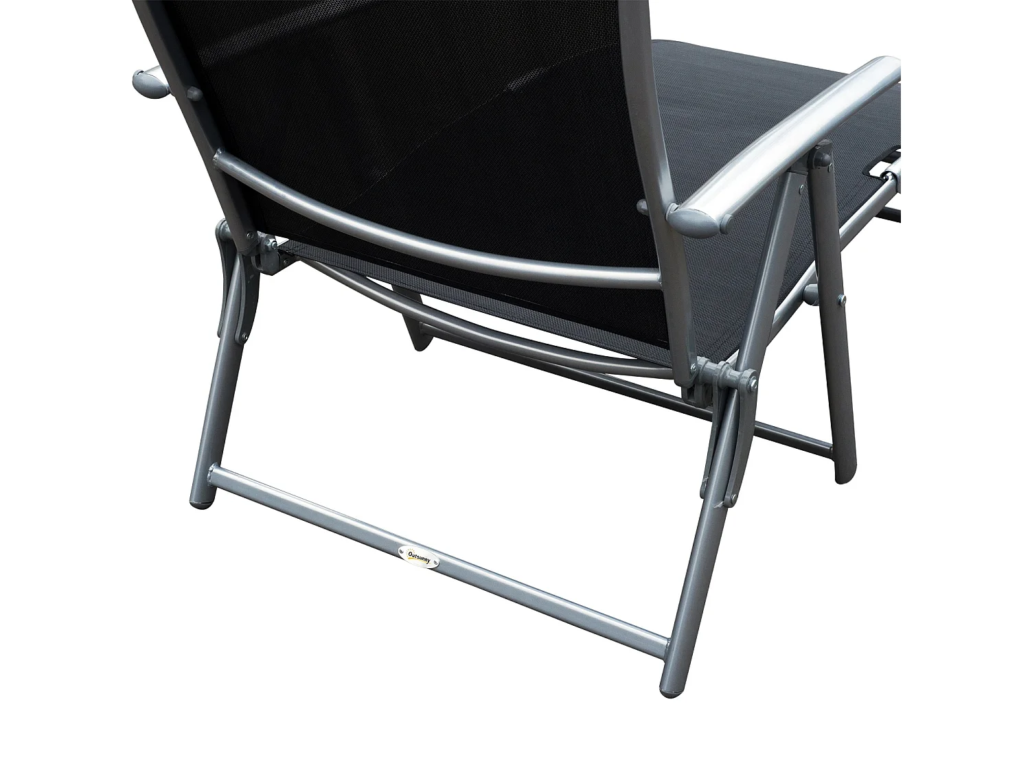 Tumbona plegable negro 137x63.5x100.5 cm Outsunny