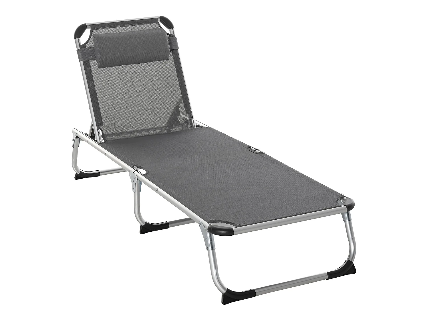 Tumbona plegable gris 170x60x76 cm Outsunny