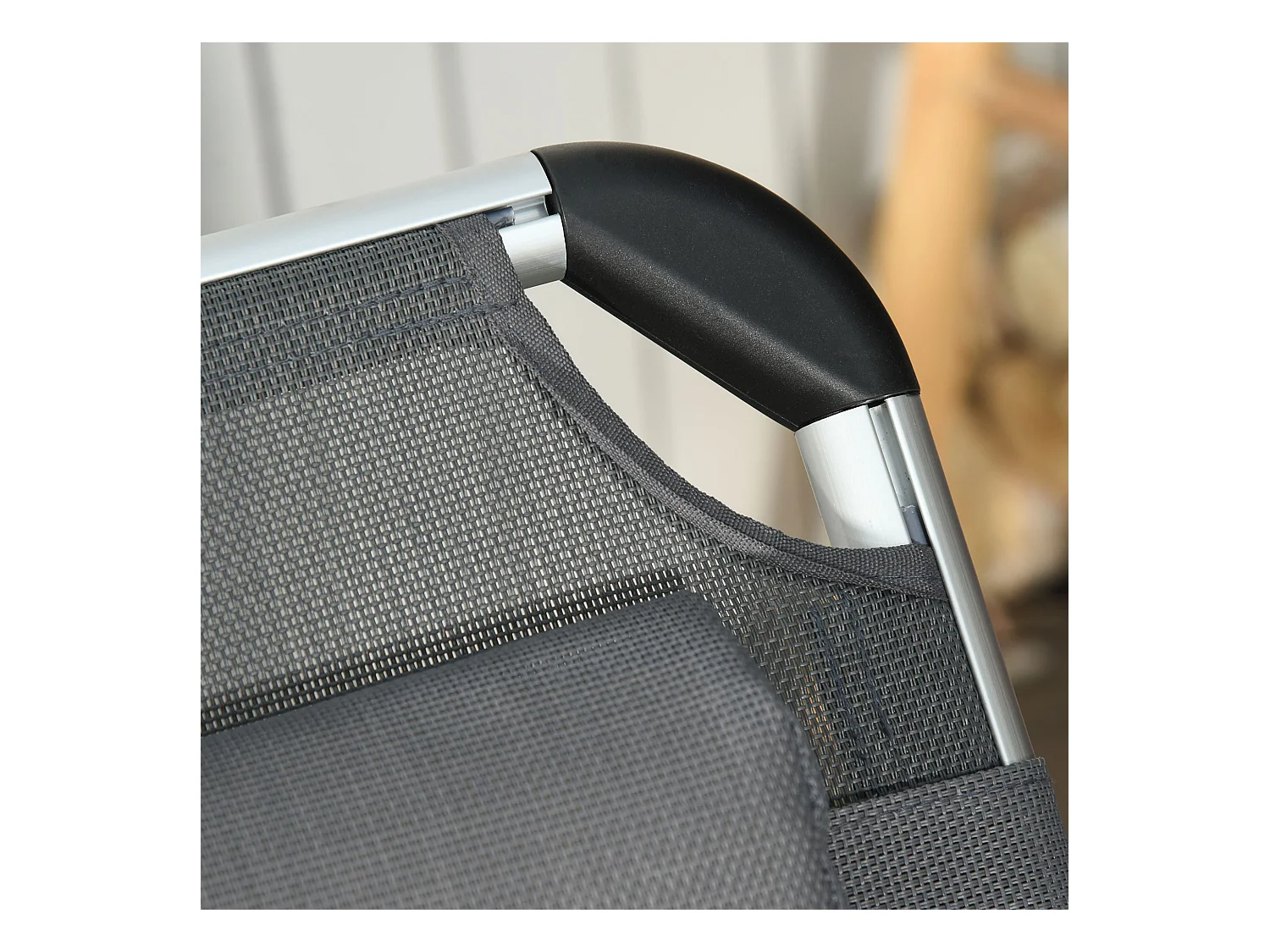 Tumbona plegable gris 170x60x76 cm Outsunny