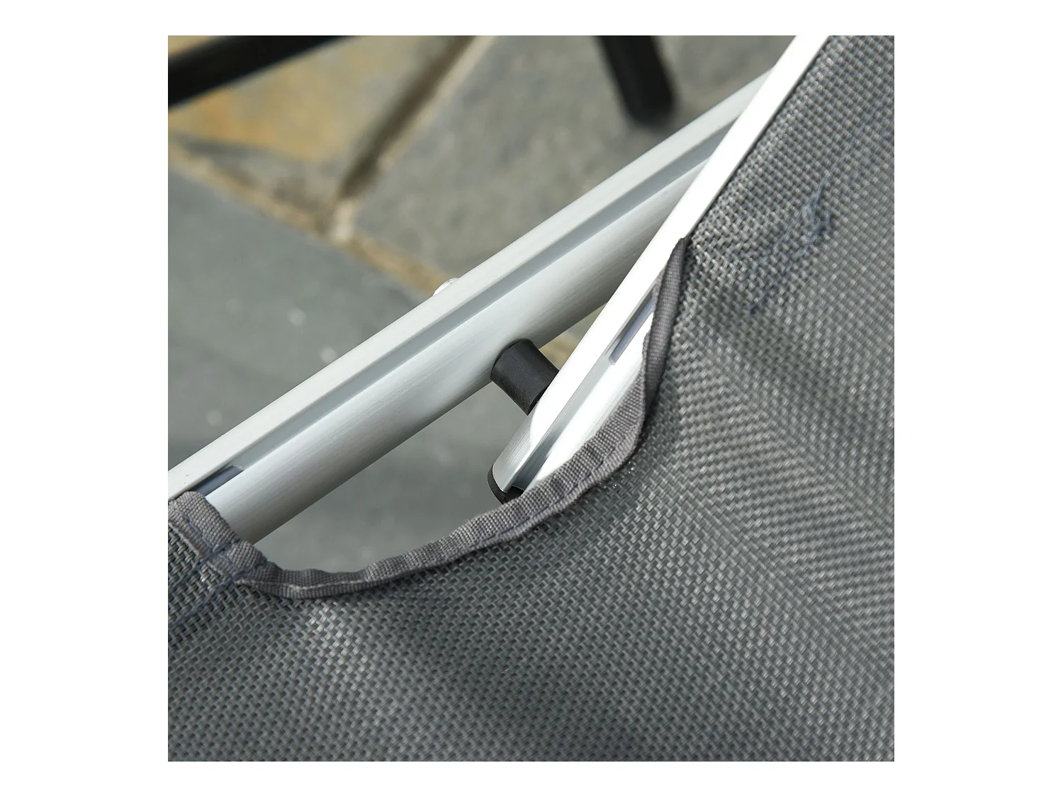 Tumbona plegable gris 170x60x76 cm Outsunny