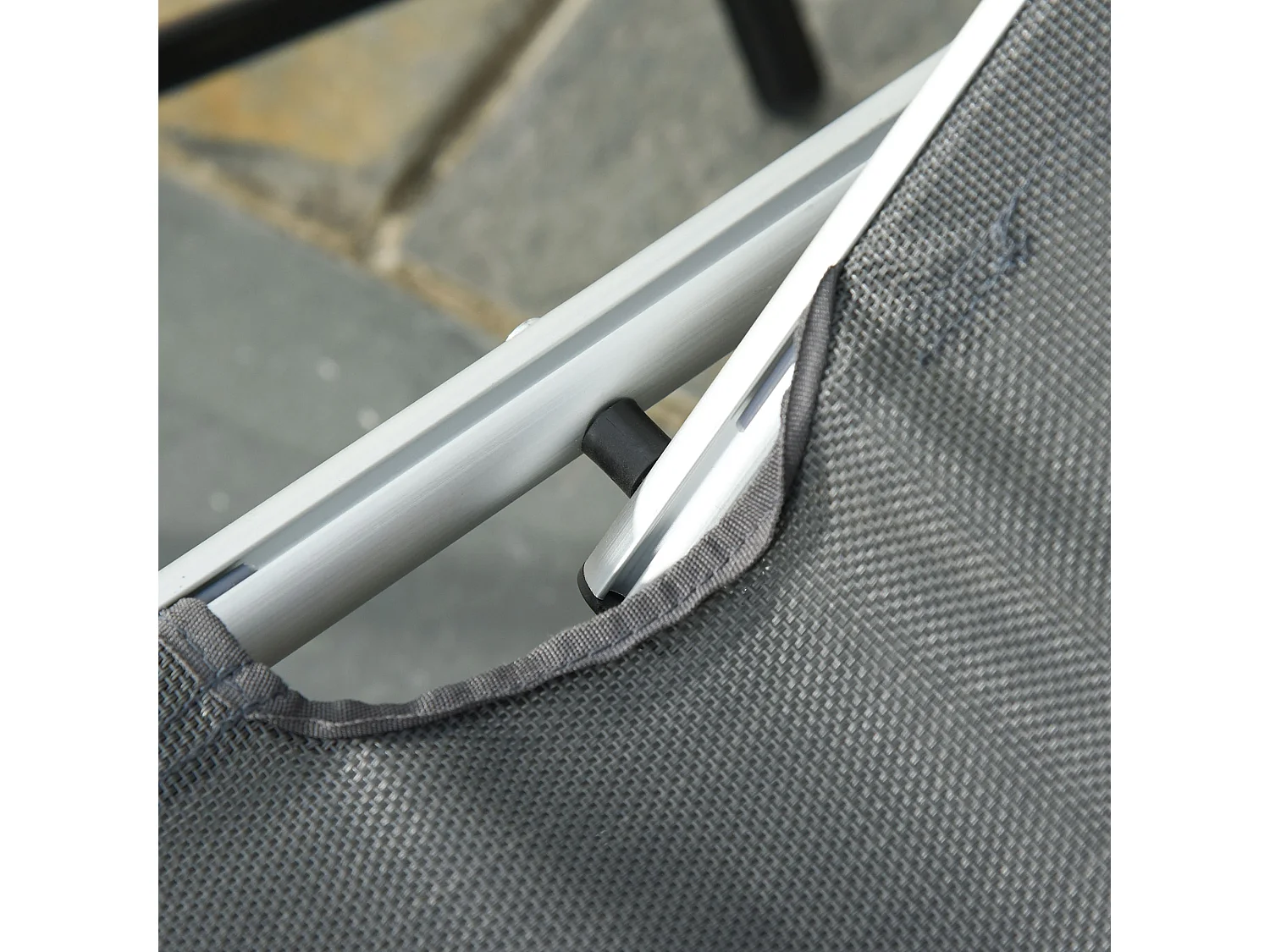 Tumbona plegable gris 170x60x76 cm Outsunny