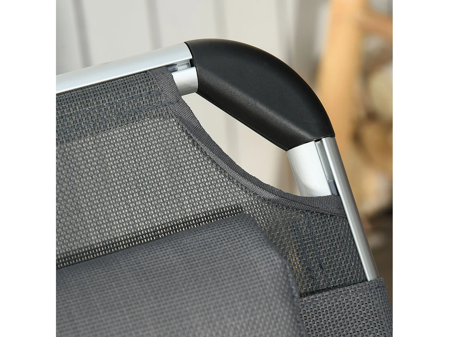 Tumbona plegable gris 170x60x76 cm Outsunny