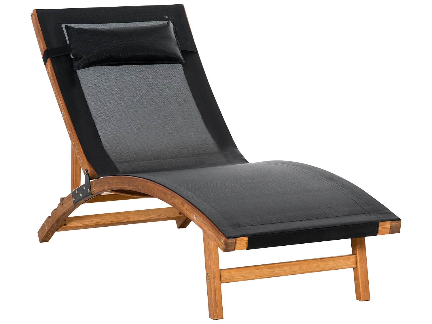 Tumbona negro 182x64x71 cm Outsunny