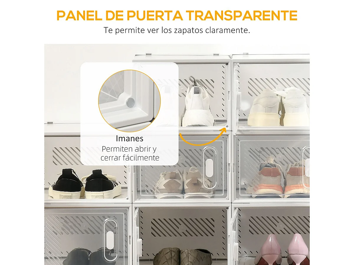 Armario modular transparente 28x36x21 cm 18 unidad HOMCOM