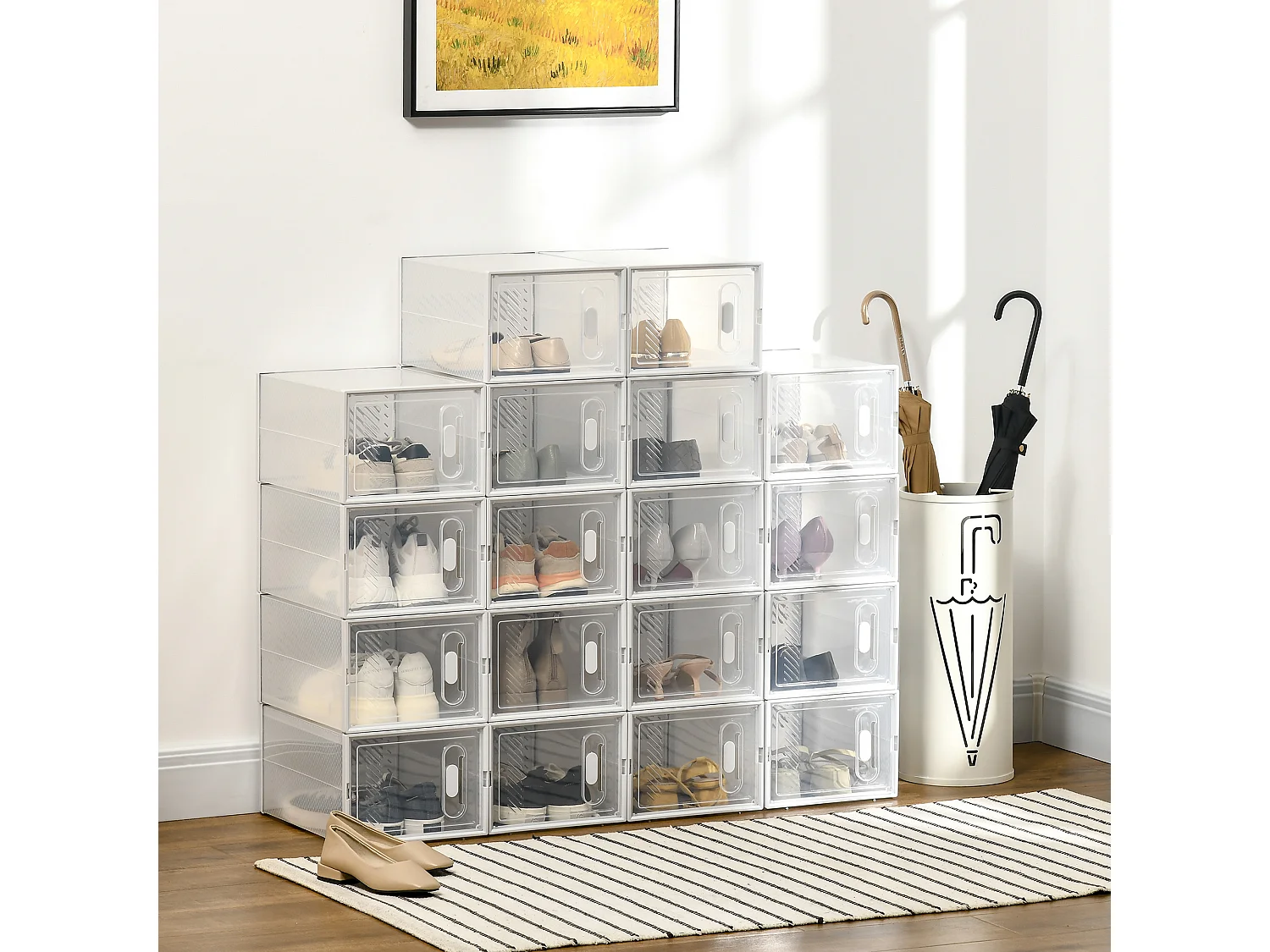 Armario modular transparente 25x35x19 cm 18 unidad HOMCOM