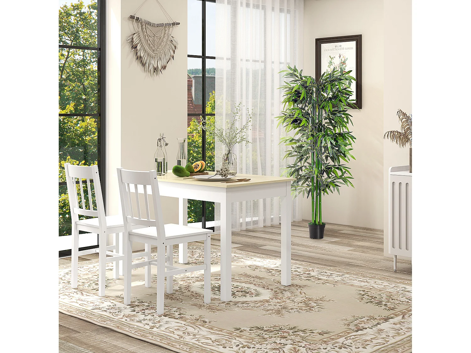 Mesa de comedor roble 119x70x75 cm HOMCOM