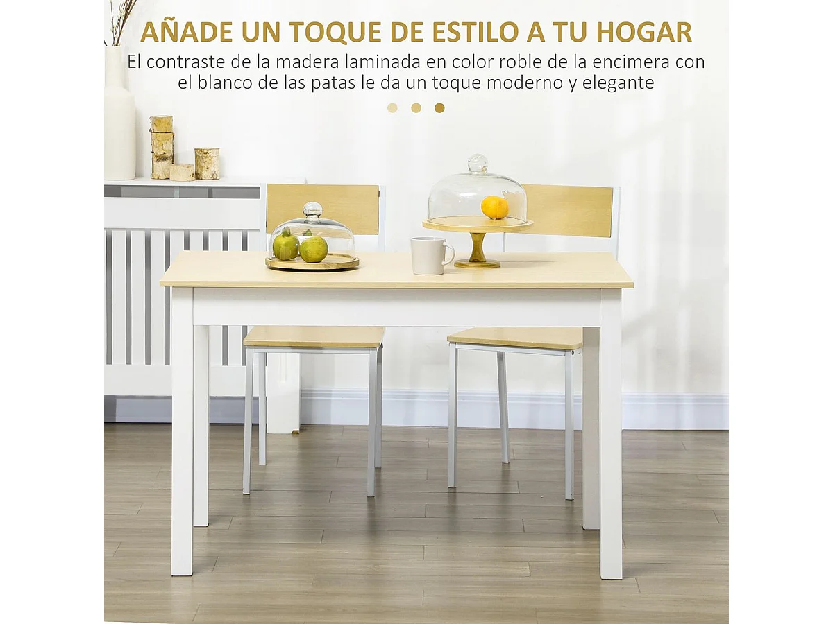 Mesa de comedor roble 119x70x75 cm HOMCOM