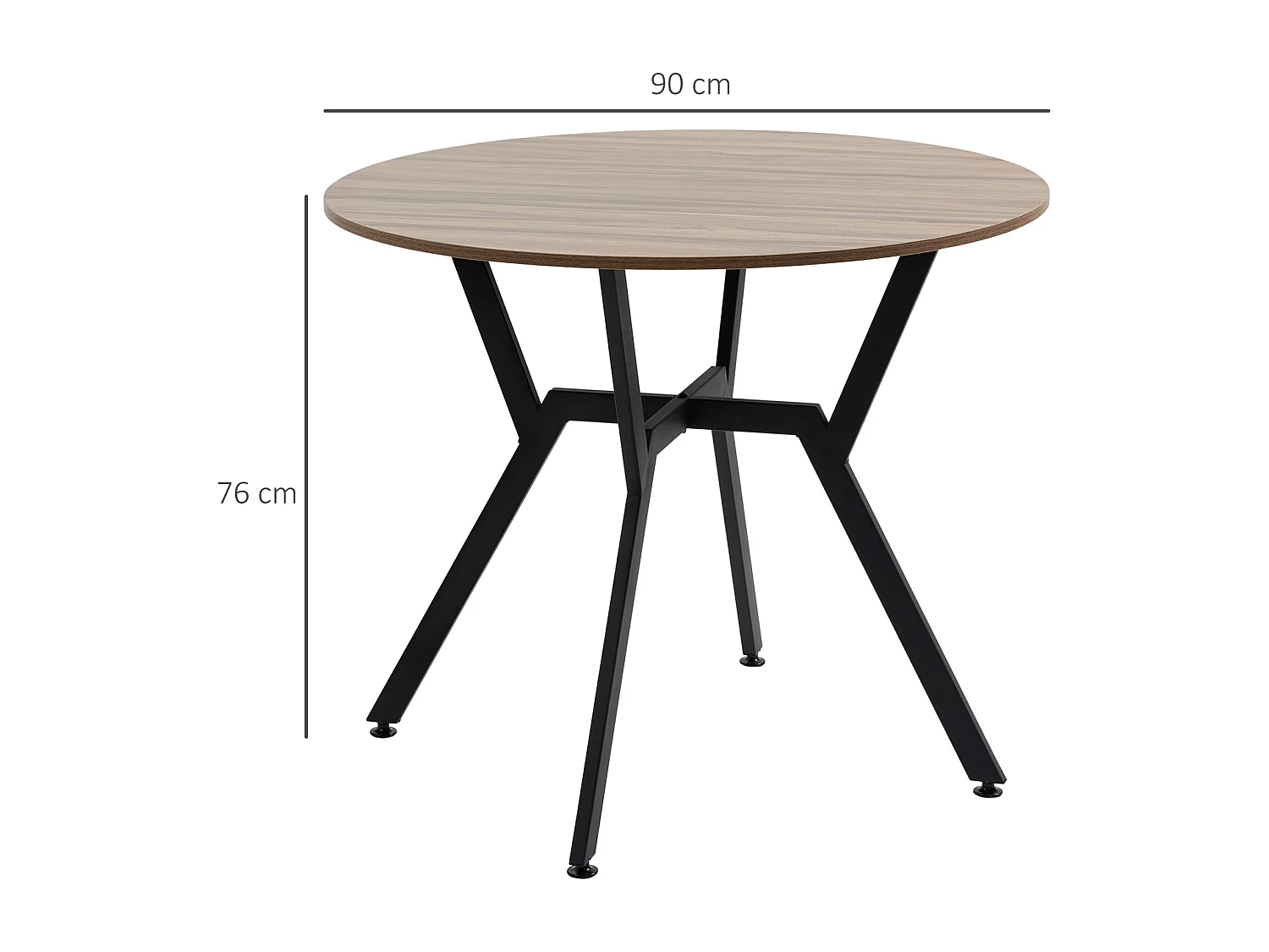 Mesa de comedor marrón 90x90x76 cm HOMCOM