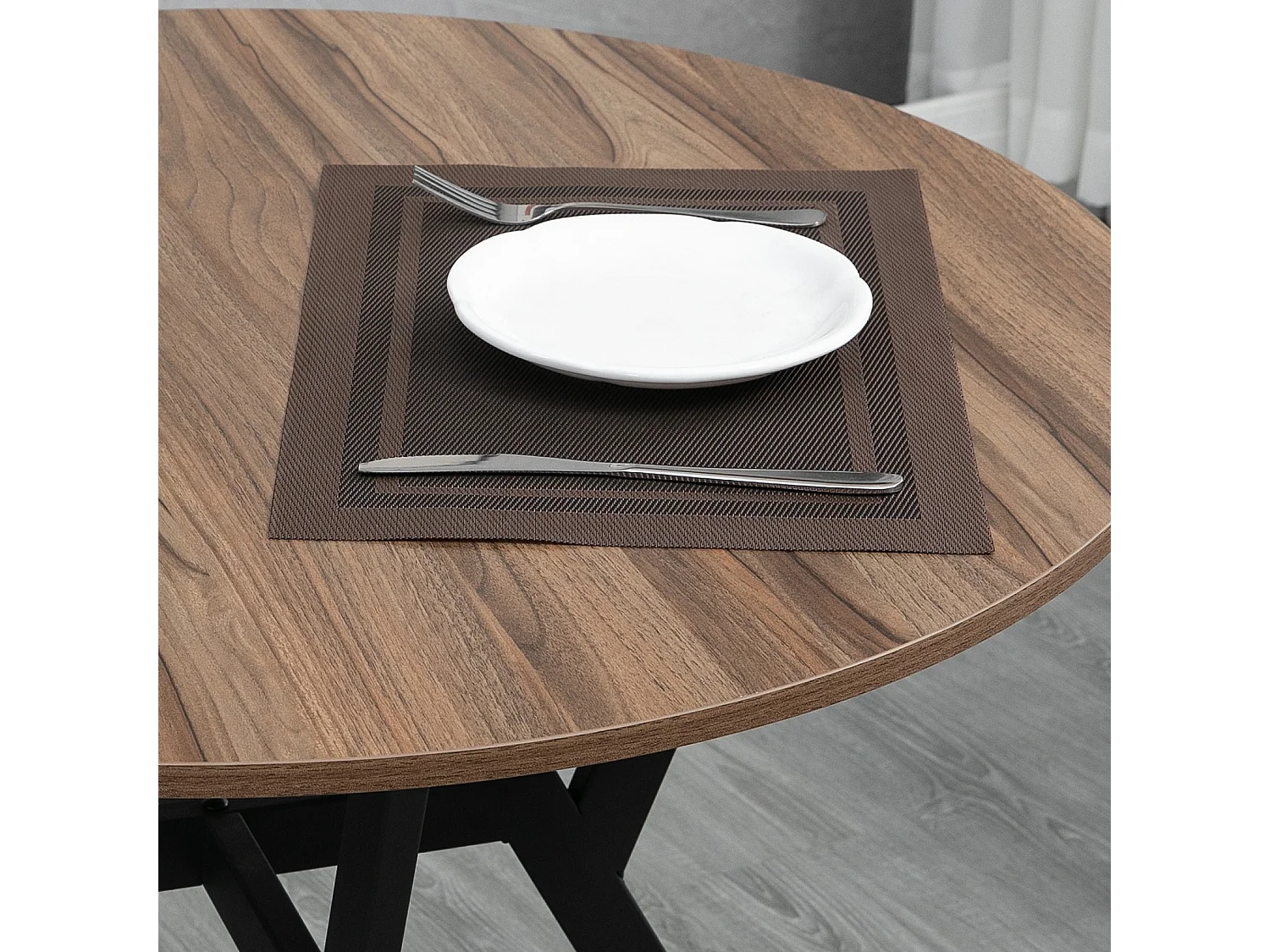 Mesa de comedor marrón 90x90x76 cm HOMCOM