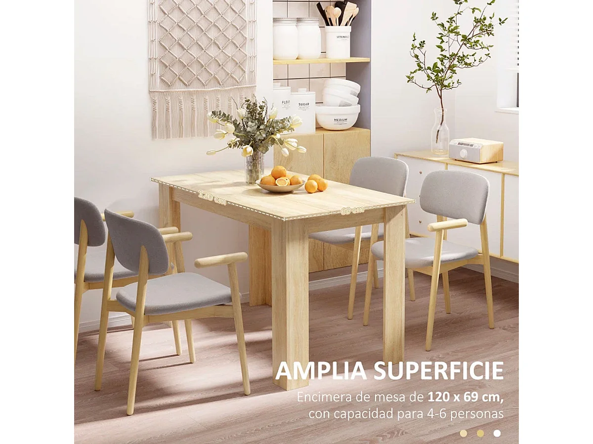 Mesa de comedor roble 120x69x75 cm HOMCOM