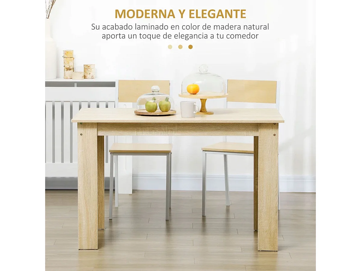 Mesa de comedor roble 120x69x75 cm HOMCOM