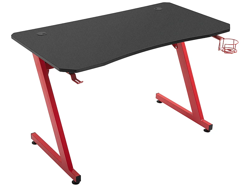 Mesa gaming rojo 120x65x74.5 cm HOMCOM