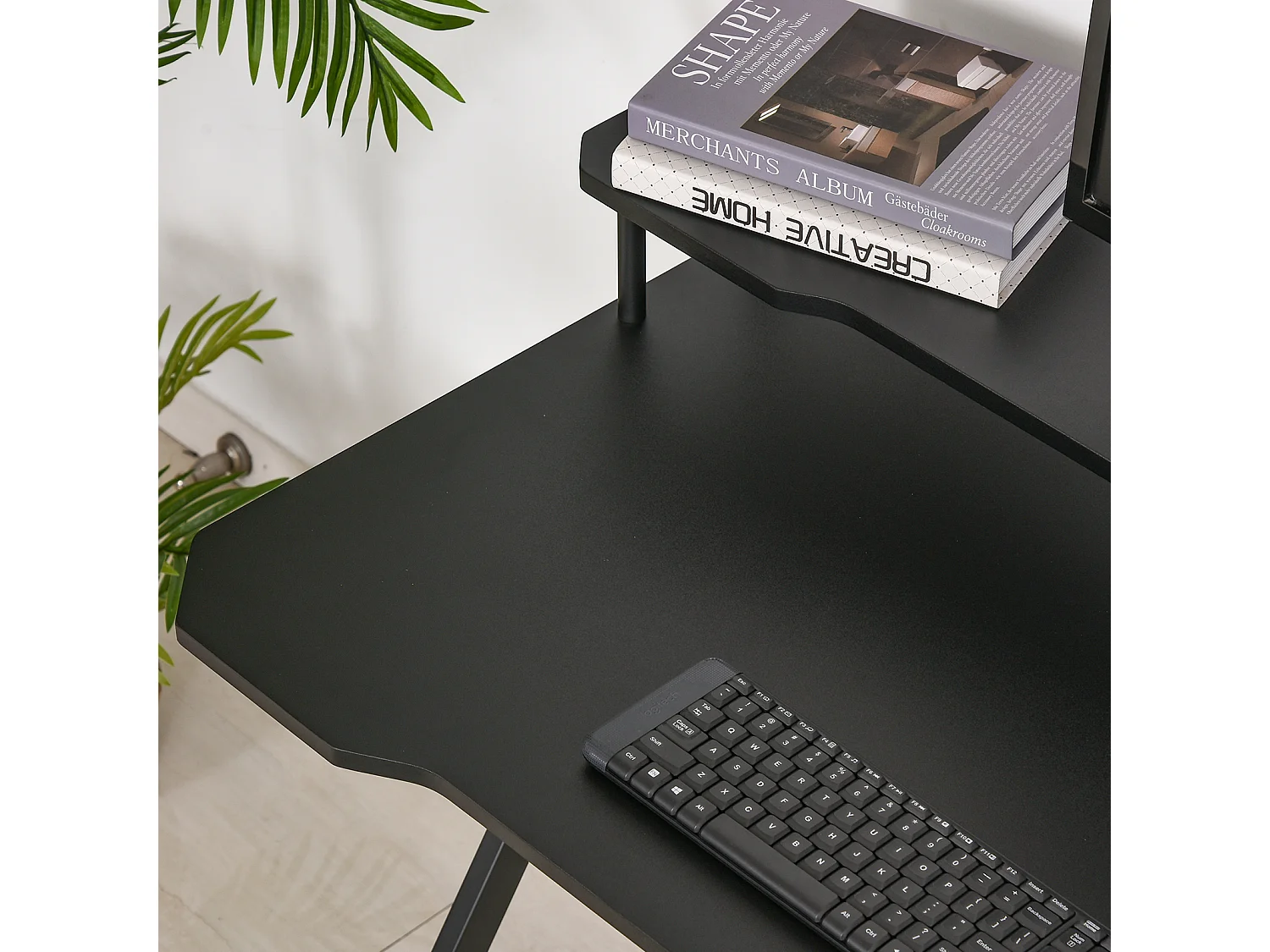 Mesa gaming negro 140x60x90 cm HOMCOM