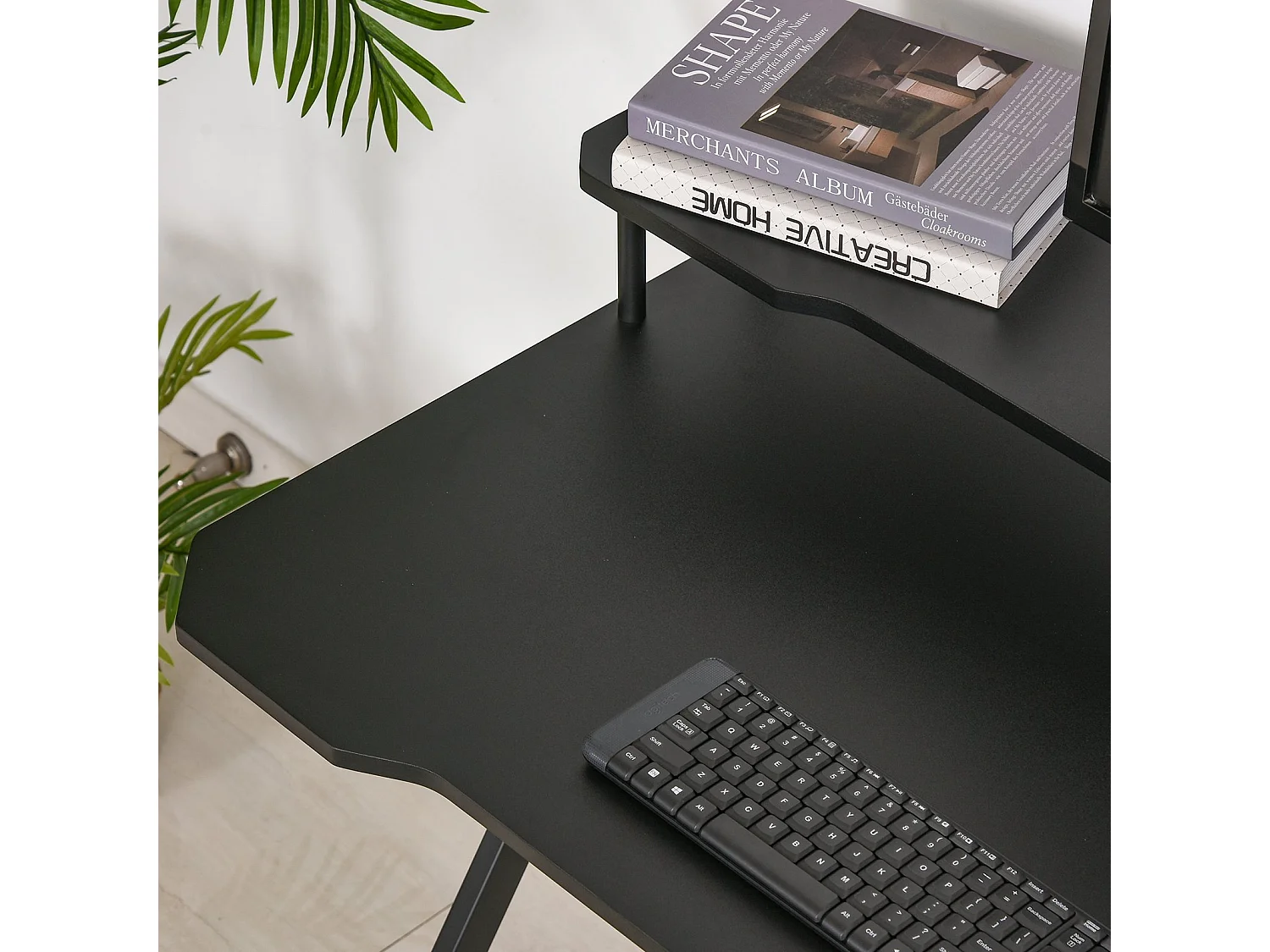 Mesa gaming negro 140x60x90 cm HOMCOM