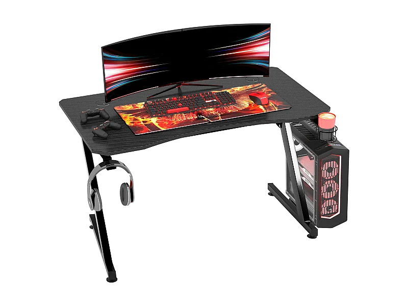 Mesa gaming negro 120x65x74.5 cm HOMCOM