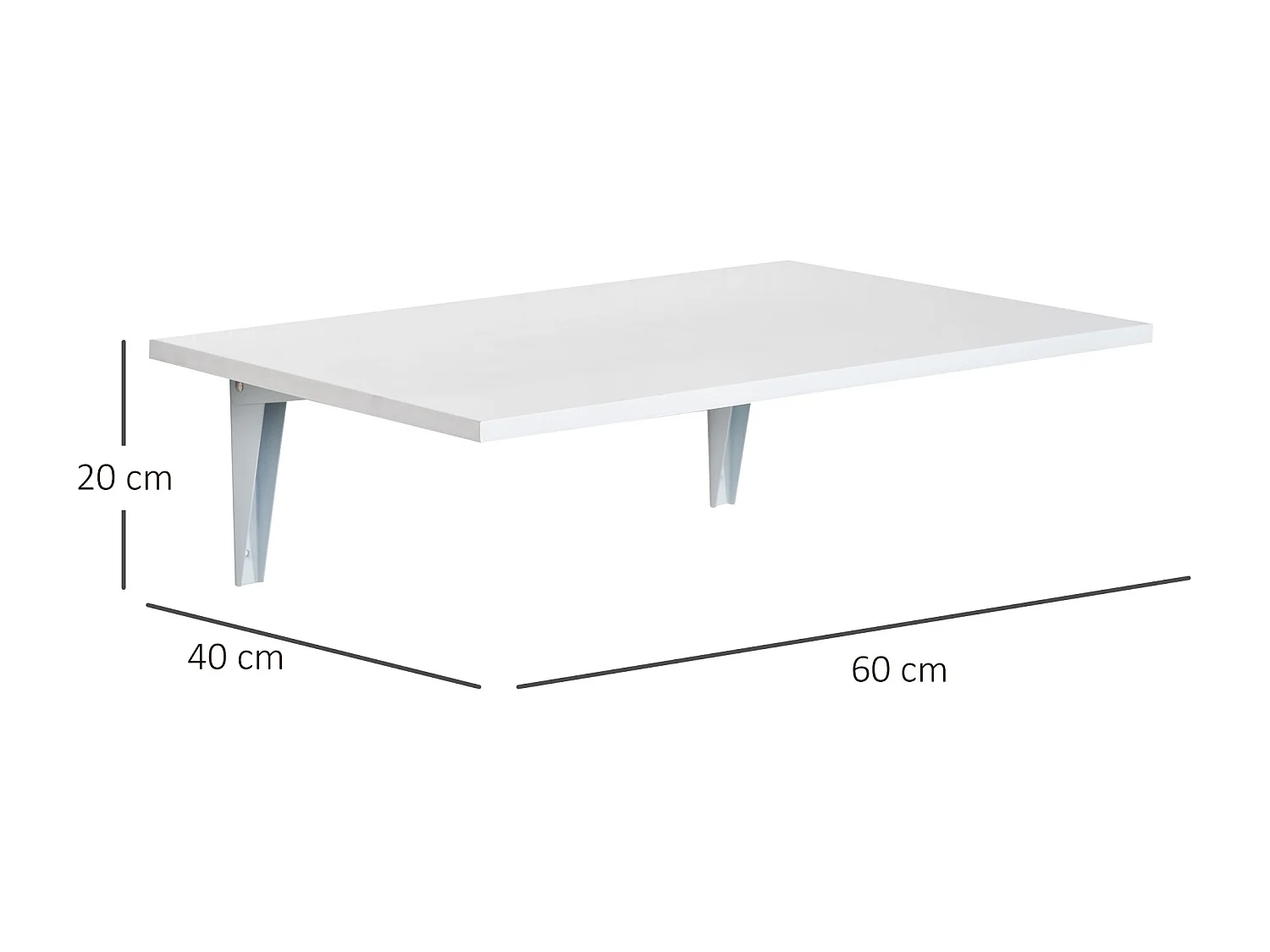 Mesa plegable de pared blanco 60x40x20 cm HOMCOM