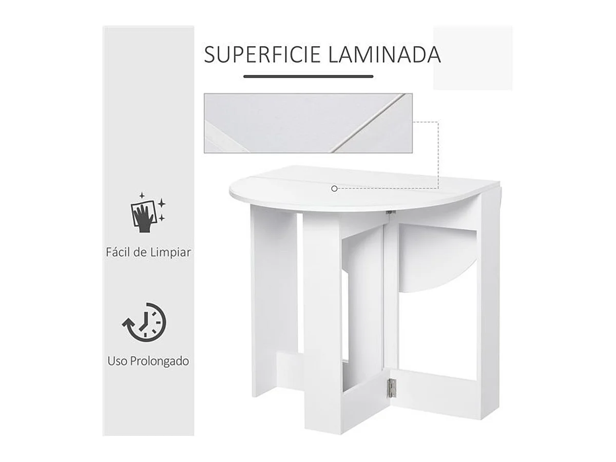 Mesa plegable blanco 104x76x73.7 cm HOMCOM
