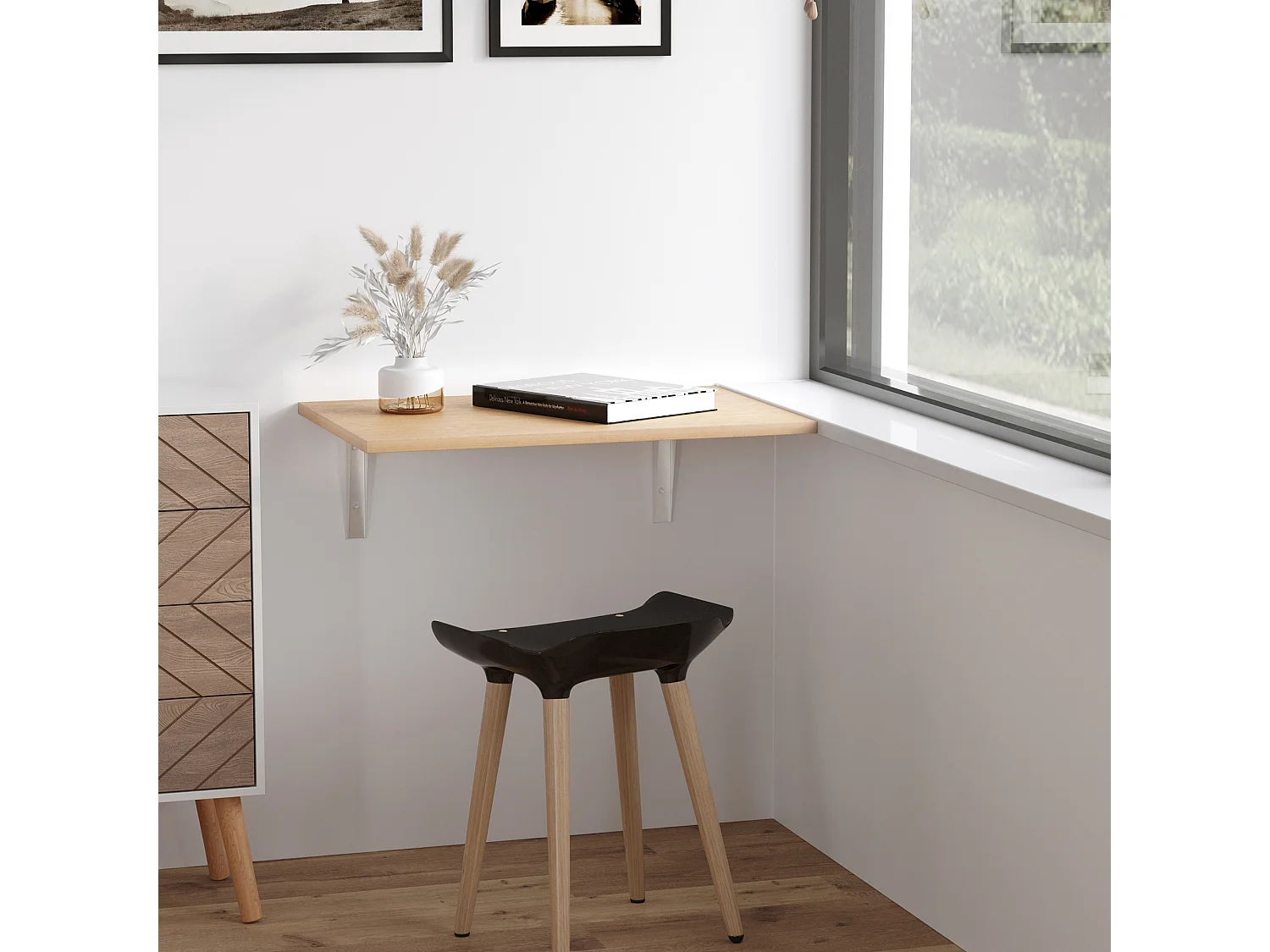 Mesa plegable de pared madera 60x40x20 cm HOMCOM