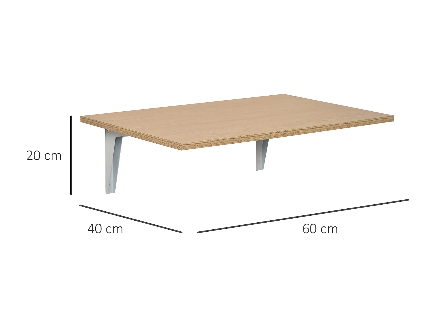 Mesa plegable de pared madera 60x40x20 cm HOMCOM
