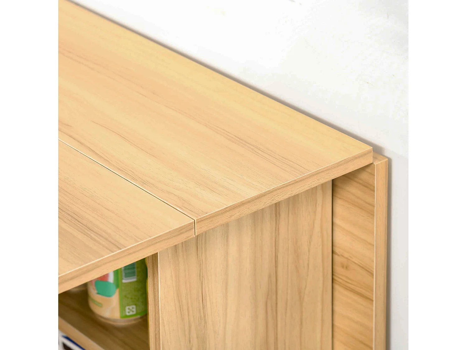 Mesa plegable con ruedas madera natural 140x80x74 cm HOMCOM