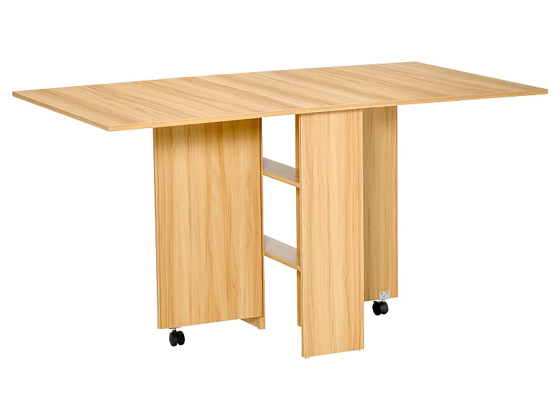 Mesa plegable con ruedas madera natural 140x80x74 cm HOMCOM