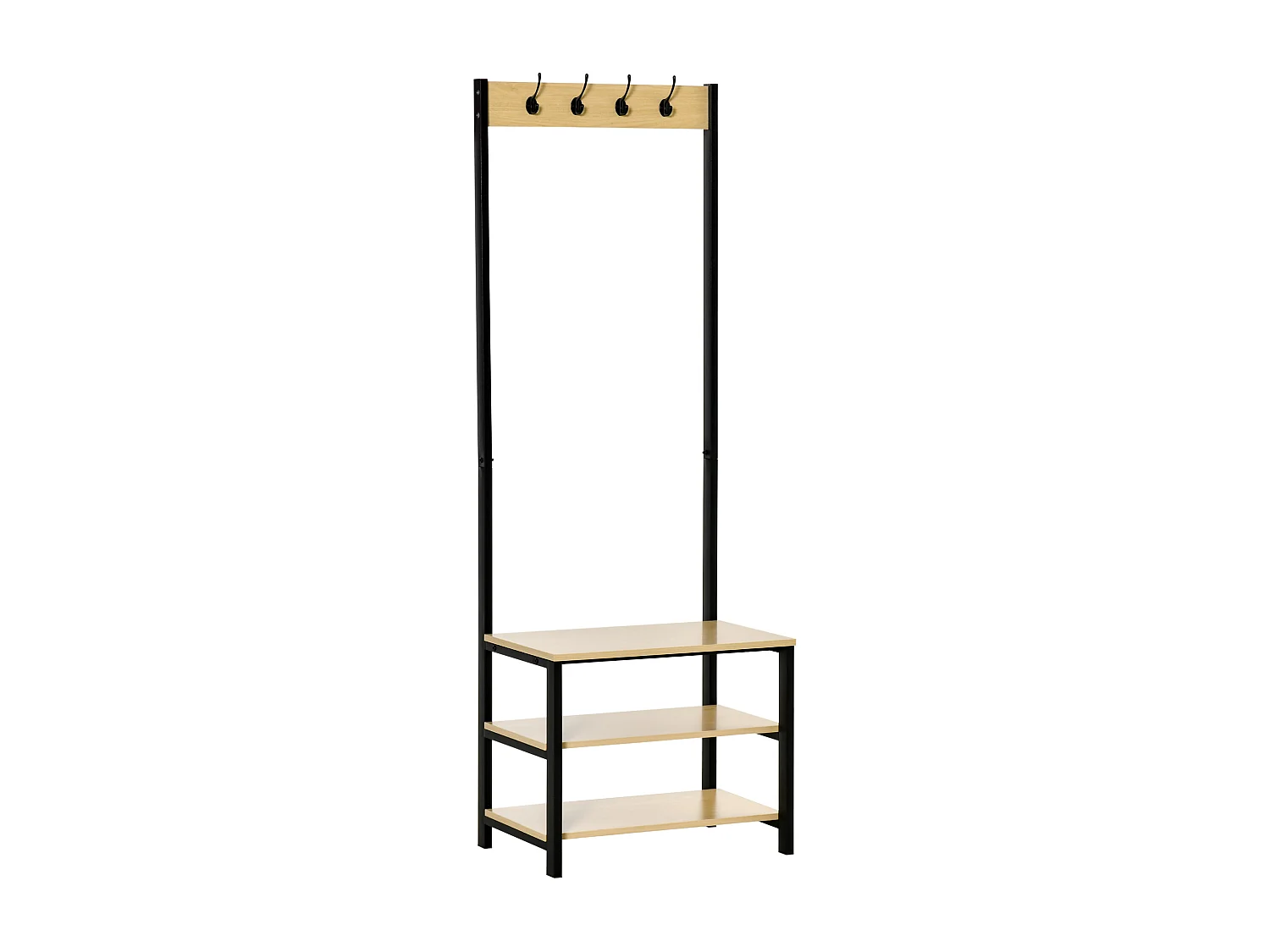 Perchero de pie madera natural 60x40x175cm HOMCOM