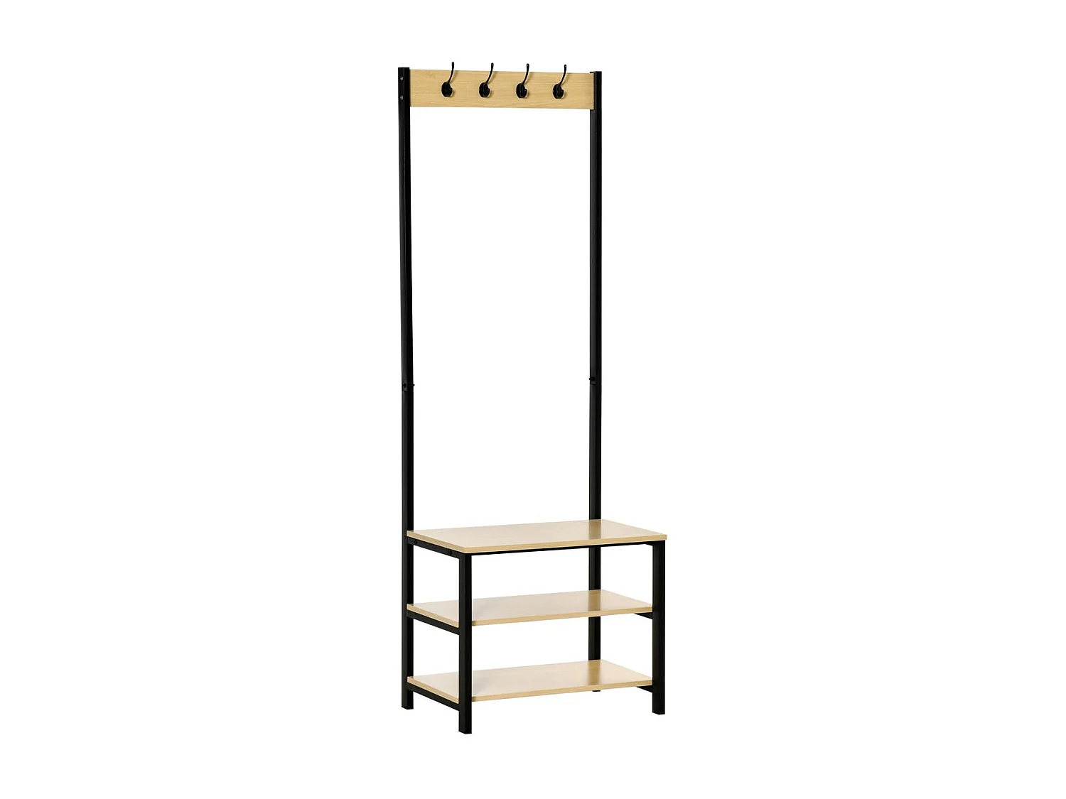 Perchero de pie madera natural 60x40x175cm HOMCOM