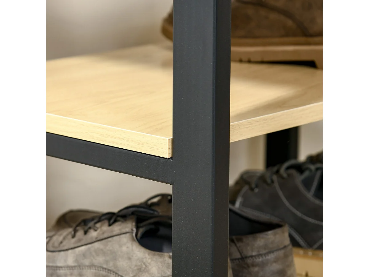 Perchero de pie madera natural 60x40x175cm HOMCOM