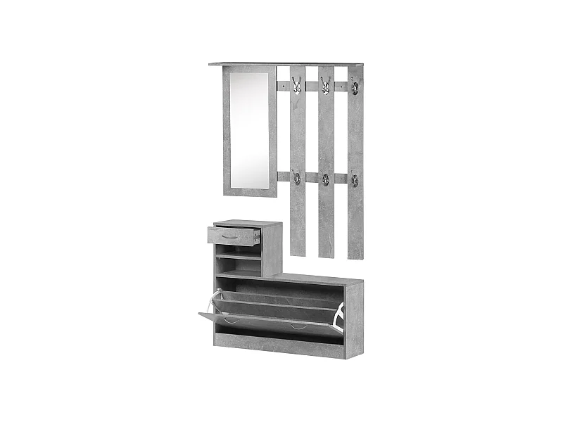 Conjunto muebles de entrada gris 90x22x116cm HOMCOM