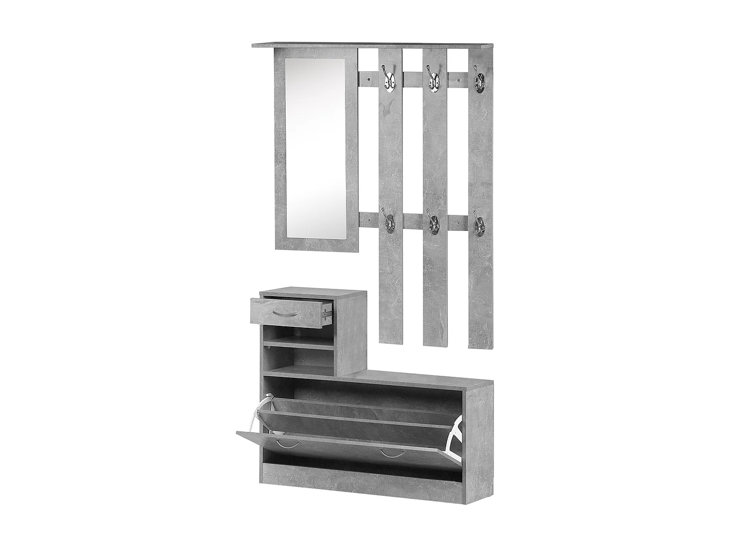 Conjunto muebles de entrada gris 90x22x116cm HOMCOM